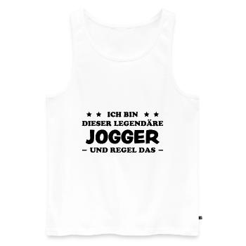 Jogger Laufen Lustiger Spruch Joggen Geschenk - Männer Premium Bio Tank Top - Weiß - Vorne - Michal (187cm)