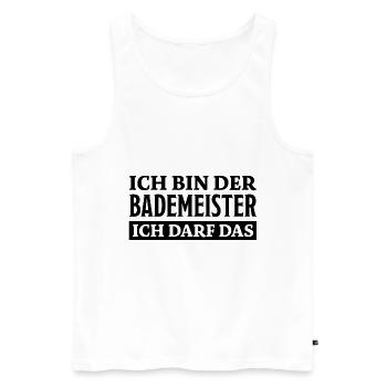 Bademeister Spruch Lustiges Bademeister Geschenk - Männer Premium Bio Tank Top - Weiß - Vorne - Michal (187cm)