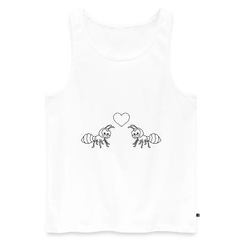 Fourmi Comic Couple amour - Débardeur bio Premium Homme - blanc - Devant - Michal (187cm)