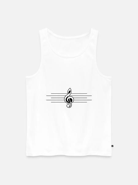 Clef Music - Men's Premium Organic Tank Top - white