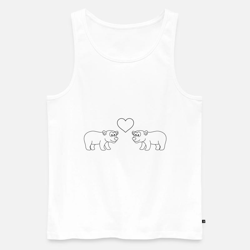 Eisbär Comic Paar liebe - Männer Premium Bio Tank Top - Weiß