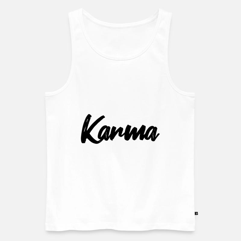 Karma - Männer Premium Bio Tank Top - Weiß