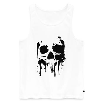 Tête de mort, Skull, Splash - Débardeur bio Premium Homme - blanc - Devant - Michal (187cm)