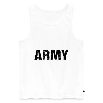 Soldats de l’armée Militaire Vintage - Débardeur bio Premium Homme - blanc - Devant - Michal (187cm)