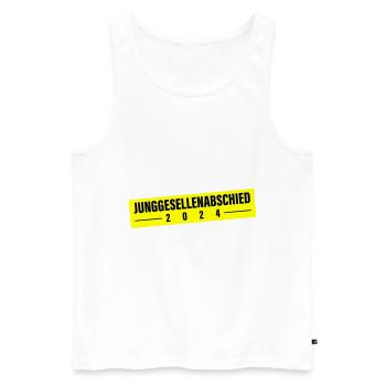 Junggesellen Abschied 2024 - Männer Premium Bio Tank Top - Weiß - Vorne - Michal (187cm)