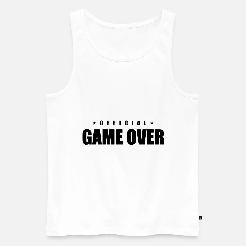 Game Over Spruch - Männer Premium Bio Tank Top - Weiß