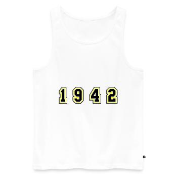 Numéro de l’année 1942 - Débardeur bio Premium Homme - blanc - Devant - Michal (187cm)