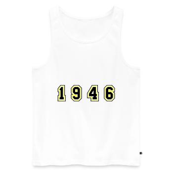 Numéro de l’année 1946 - Débardeur bio Premium Homme - blanc - Devant - Michal (187cm)