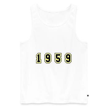 1959 Year Number - Men's Premium Organic Tank Top - white - Front - AI Model Male 178 light (178cm)