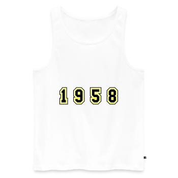 1958 Year Number - Men's Premium Organic Tank Top - white - Front - AI Model Male 178 light (178cm)