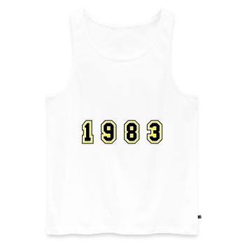 1983 Year Number - Men's Premium Organic Tank Top - white - Front - AI Model Male 178 light (178cm)