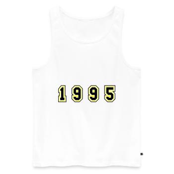 1995 Year Number - Men's Premium Organic Tank Top - white - Front - AI Model Male 178 light (178cm)