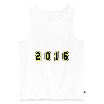 2016 Year Number - Men's Premium Organic Tank Top - white - Front - AI Model Male 178 light (178cm)