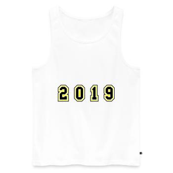 2019 Jahr Zahl - Männer Premium Bio Tank Top - Weiß - Vorne - Michal (187cm)
