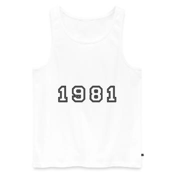 1981 Year Number - Men's Premium Organic Tank Top - white - Front - AI Model Male 178 light (178cm)