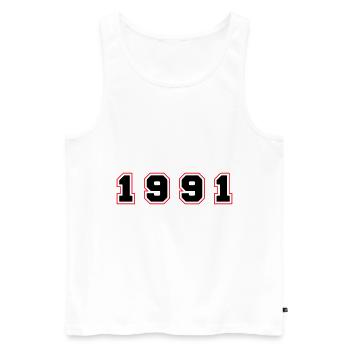 1991 Year Number - Men's Premium Organic Tank Top - white - Front - AI Model Male 178 light (178cm)