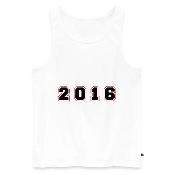 2016 Year Number - Men's Premium Organic Tank Top - white - Front - AI Model Male 178 light (178cm)