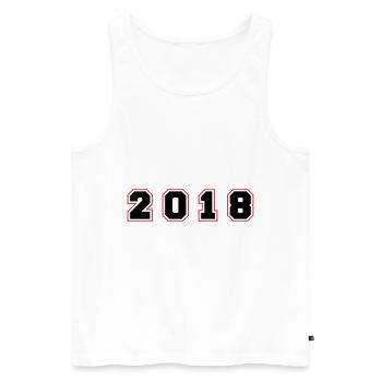 2018 Year Number - Men's Premium Organic Tank Top - white - Front - AI Model Male 178 light (178cm)