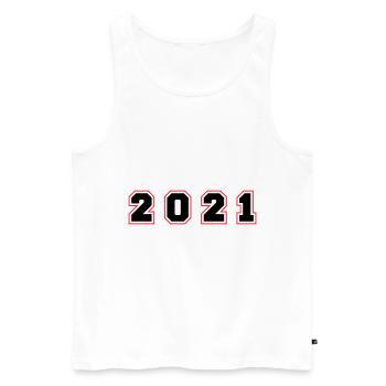 2021 Year Number - Men's Premium Organic Tank Top - white - Front - AI Model Male 178 light (178cm)