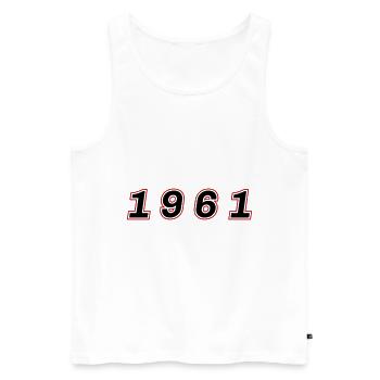 1961 Year Number - Men's Premium Organic Tank Top - white - Front - AI Model Male 178 light (178cm)