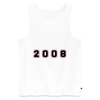 2008 Year Number - Men's Premium Organic Tank Top - white - Front - AI Model Male 178 light (178cm)