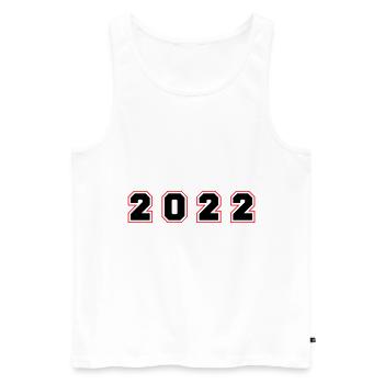 2022 Jahr Zahl - Männer Premium Bio Tank Top - Weiß - Vorne - Michal (187cm)