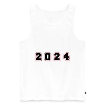 2024 year number - Men's Premium Organic Tank Top - white - Front - Michal (187cm)