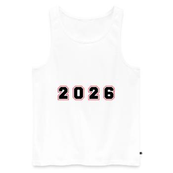 Numéro de l’année 2026 - Débardeur bio Premium Homme - blanc - Devant - Michal (187cm)