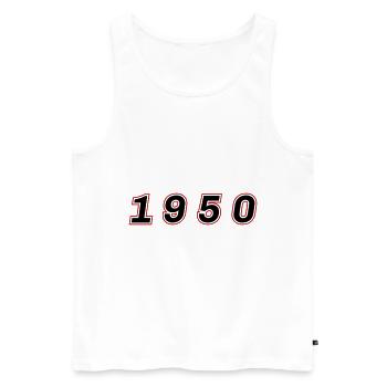 Numéro de l’année 1950 - Débardeur bio Premium Homme - blanc - Devant - Michal (187cm)