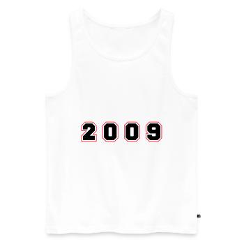 Numéro de l’année 2009 - Débardeur bio Premium Homme - blanc - Devant - AI Model Male 178 light (178cm)