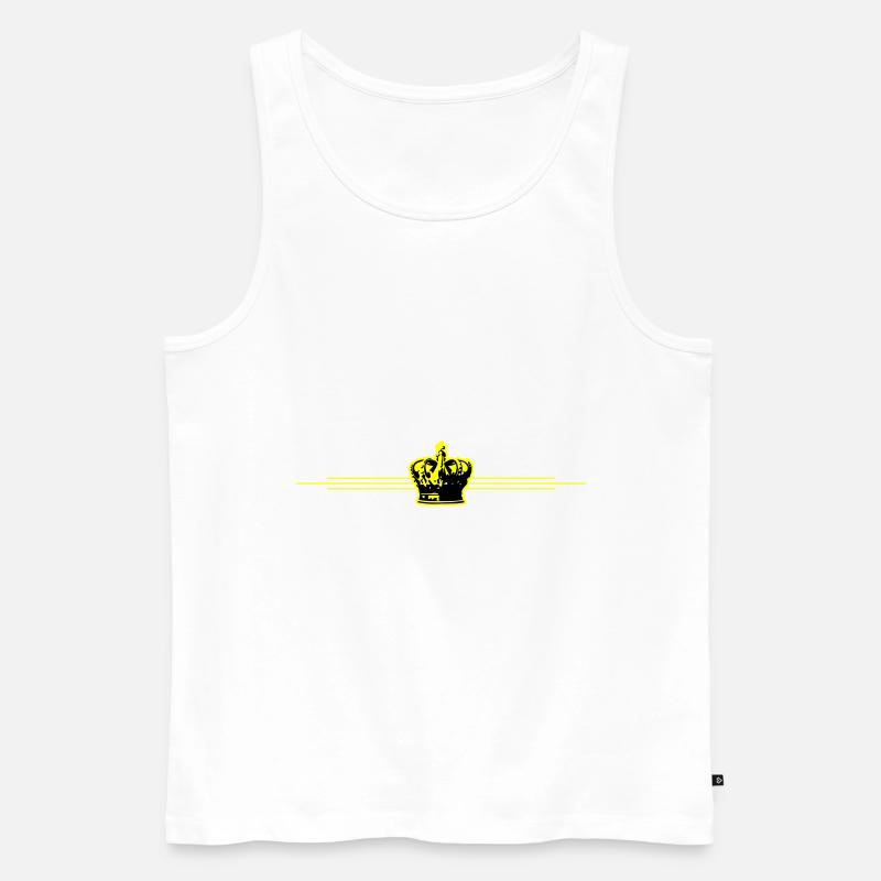 Krone Linie - Männer Premium Bio Tank Top - Weiß