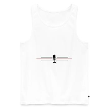 Podcast Mikrofon Icon - Männer Premium Bio Tank Top - Weiß - Vorne - Michal (187cm)