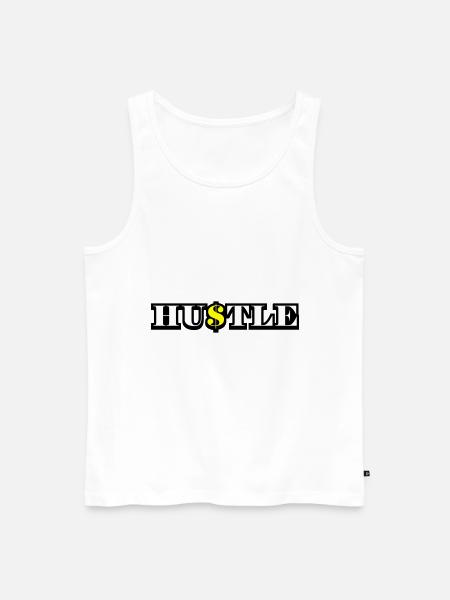 Hustle Quota - Men's Premium Organic Tank Top - white