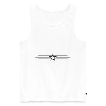 Symbole de ligne d’étoile - Débardeur bio Premium Homme - blanc - Devant - AI Model Male 178 light (178cm)