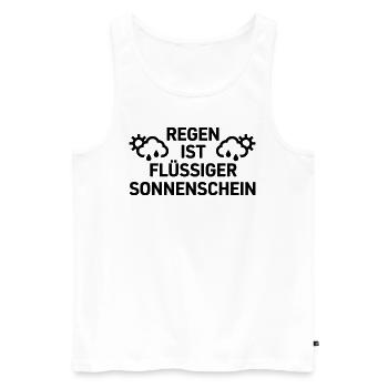 Regen ist flüssiger Sonnenschein - Männer Premium Bio Tank Top - Weiß - Vorne - Michal (187cm)