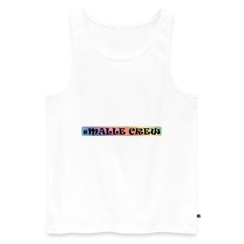 Malle Crew - Men's Premium Organic Tank Top - white - Front - Michal (187cm)