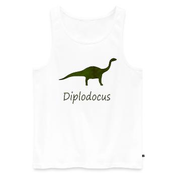 Diplodocus Dinosaur Dino Gift Idea - Men's Premium Organic Tank Top - white - Front - AI Model Male 178 light (178cm)