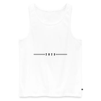 2023 année - Débardeur bio Premium Homme - blanc - Devant - Michal (187cm)