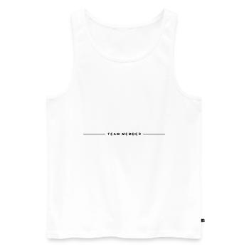 Membres de l’équipe - Débardeur bio Premium Homme - blanc - Devant - Michal (187cm)