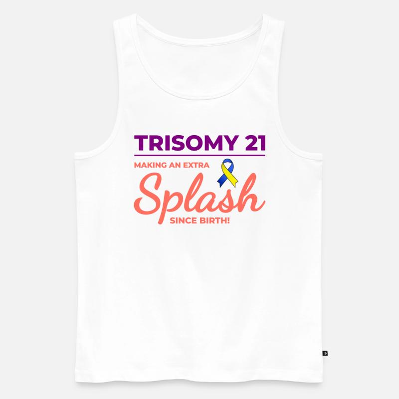 Down-Syndrom-Bewusstsein Trisomie 21 Splash - Männer Premium Bio Tank Top - Weiß