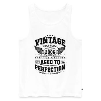 Jahrgang 2006 Vintage Retro Geburtstag Geschenk - Männer Premium Bio Tank Top - Weiß - Vorne - Michal (187cm)