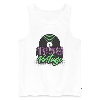 1958 Vintage Vinyl Records Birthday Gift Idea - Men's Premium Organic Tank Top - white - Front - Michal (187cm)