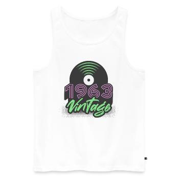 1963 Vintage Vinyl Records Birthday Gift Idea - Men's Premium Organic Tank Top - white - Front - AI Model Male 178 light (178cm)