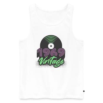 1969 Vintage Schallplatten Geburtstag Geschenkidee - Männer Premium Bio Tank Top - Weiß - Vorne - Michal (187cm)