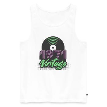 1971 Vintage Schallplatten Geburtstag Geschenkidee - Männer Premium Bio Tank Top - Weiß - Vorne - Michal (187cm)