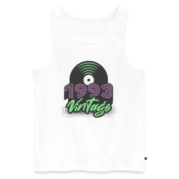 1993 Vintage Schallplatten Geburtstag Geschenkidee - Männer Premium Bio Tank Top - Weiß - Vorne - AI Model Male 178 light (178cm)