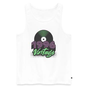1996 Vintage Vinyl Records Birthday Gift Idea - Men's Premium Organic Tank Top - white - Front - AI Model Male 178 light (178cm)