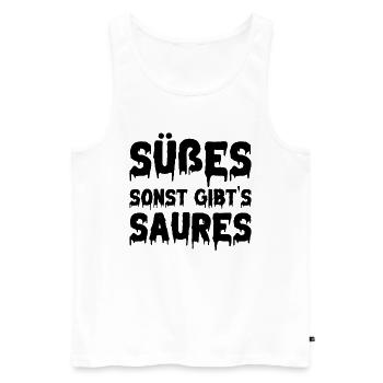 Halloween Süßes Sonst Gibt's Saures - Männer Premium Bio Tank Top - Weiß - Vorne - Michal (187cm)