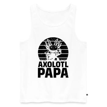 Axolotl Papa Kawaii Axolotl Lover - Men's Premium Organic Tank Top - white - Front - Michal (187cm)