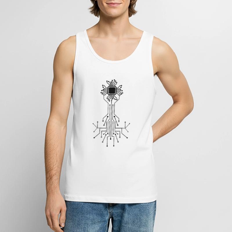 Anatomical Heart CPU Processor Computer Programmer Men's Premium Organic Tank Top